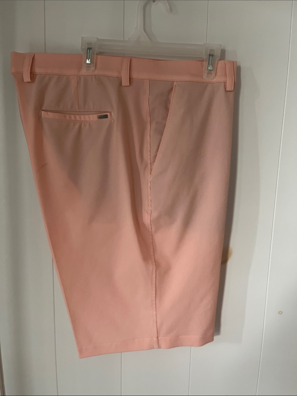 Greg Norman Collection Peach Flat-Front Stretch Golf Shorts